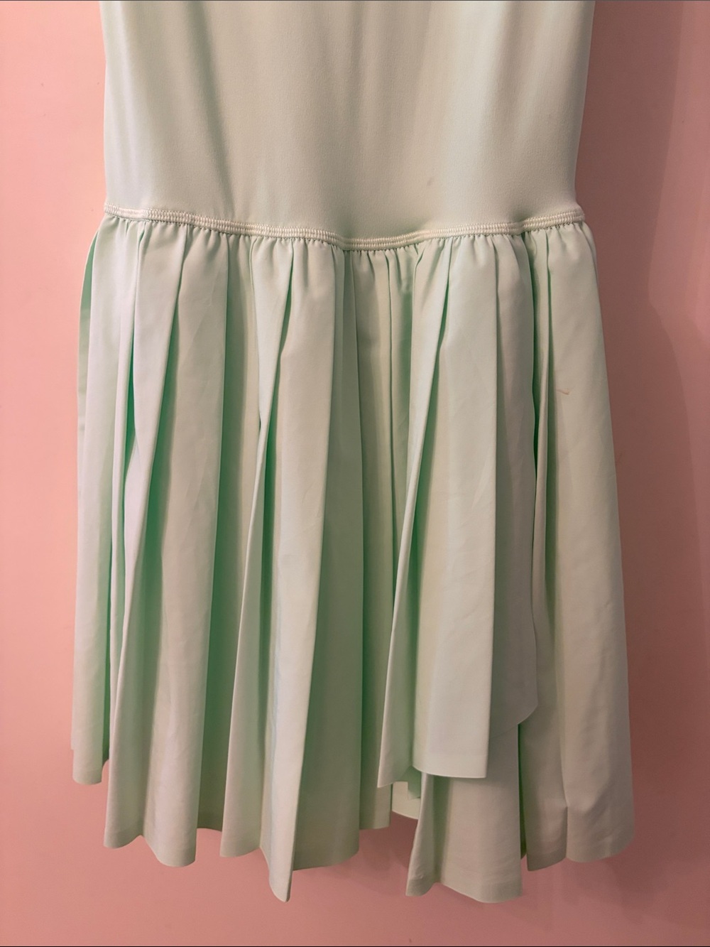 Neon Mint Green Pleated Skater dress - Picture 2 of 7
